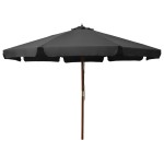 vidaXL Umbrelă de soare de exterior, stâlp din lemn, antracit, 330 cm vidaXL Umbrelă de soare de exterior, stâlp din lemn, antracit, 330 cm