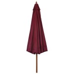 vidaXL Umbrelă de soare de exterior, stâlp lemn, roșu burgund, 330 cm vidaXL Umbrelă de soare de exterior, stâlp lemn, roșu burgund, 330 cm