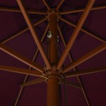 vidaXL Umbrelă de soare de exterior, stâlp lemn, roșu burgund, 330 cm vidaXL Umbrelă de soare de exterior, stâlp lemn, roșu burgund, 330 cm
