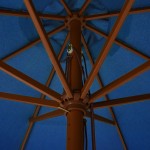 vidaXL Umbrelă de soare de exterior, stâlp lemn, azuriu, 330 cm vidaXL Umbrelă de soare de exterior, stâlp lemn, azuriu, 330 cm