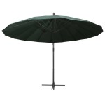 vidaXL Umbrelă de soare suspendată, verde, 3 m, stâlp de aluminiu vidaXL Umbrelă de soare suspendată, verde, 3 m, stâlp de aluminiu