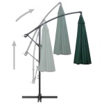 vidaXL Umbrelă de soare suspendată, verde, 3 m, stâlp de aluminiu vidaXL Umbrelă de soare suspendată, verde, 3 m, stâlp de aluminiu