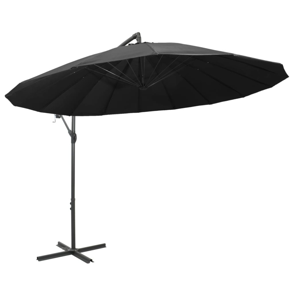 vidaXL Umbrelă de soare suspendată, antracit, 3 m, stâlp de aluminiu