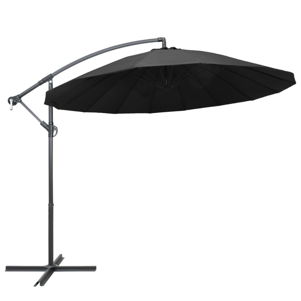 vidaXL Umbrelă de soare suspendată, antracit, 3 m, stâlp de aluminiu