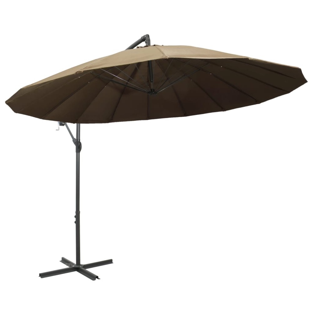 vidaXL Umbrelă de soare suspendată, gri taupe, 3 m, stâlp de aluminiu