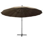 vidaXL Umbrelă de soare suspendată, gri taupe, 3 m, stâlp de aluminiu vidaXL Umbrelă de soare suspendată, gri taupe, 3 m, stâlp de aluminiu
