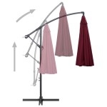 vidaXL Umbrelă de soare suspendată, vișiniu, 3 m, stâlp de aluminiu vidaXL Umbrelă de soare suspendată, vișiniu, 3 m, stâlp de aluminiu