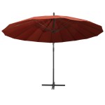 vidaXL Umbrelă de soare suspendată, cărămiziu, 3 m, stâlp de aluminiu vidaXL Umbrelă de soare suspendată, cărămiziu, 3 m, stâlp de aluminiu