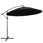 vidaXL Umbrelă de soare suspendată, negru, 3 m, stâlp de aluminiu vidaXL Umbrelă de soare suspendată, negru, 3 m, stâlp de aluminiu
