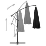 vidaXL Umbrelă de soare suspendată, negru, 3 m, stâlp de aluminiu vidaXL Umbrelă de soare suspendată, negru, 3 m, stâlp de aluminiu