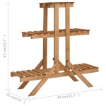 vidaXL Suport jardinieră, 83 x 25 x 83 cm, lemn de brad vidaXL Suport jardinieră, 83 x 25 x 83 cm, lemn de brad