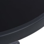 vidaXL Masă de grădină, negru, 80 cm, oțel și sticlă