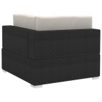 vidaXL Scaune de colț modulare cu perne, 2 buc., negru, poliratan vidaXL Scaune de colț modulare cu perne, 2 buc., negru, poliratan