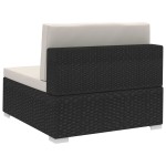 vidaXL Scaune de colț modulare cu perne, 2 buc., negru, poliratan vidaXL Scaune de colț modulare cu perne, 2 buc., negru, poliratan