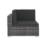 vidaXL Set canapele de grădină cu perne, 3 piese, gri, poliratan