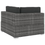 vidaXL Set canapele de grădină cu perne, 3 piese, gri, poliratan