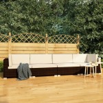 vidaXL Set canapele de grădină cu perne, 4 piese, maro, poliratan vidaXL Set canapele de grădină cu perne, 4 piese, maro, poliratan
