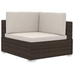 vidaXL Set canapele de grădină cu perne, 4 piese, maro, poliratan vidaXL Set canapele de grădină cu perne, 4 piese, maro, poliratan