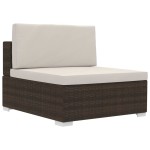 vidaXL Set canapele de grădină cu perne, 4 piese, maro, poliratan vidaXL Set canapele de grădină cu perne, 4 piese, maro, poliratan