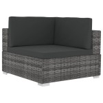 vidaXL Set canapele de grădină cu perne, 4 piese, gri, poliratan