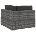 vidaXL Set canapele de grădină cu perne, 4 piese, gri, poliratan