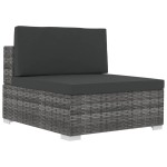 vidaXL Set canapele de grădină cu perne, 4 piese, gri, poliratan