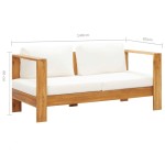 vidaXL Canapea de grădină cu pernă, alb crem, 140 cm, lemn de acacia vidaXL Canapea de grădină cu pernă, alb crem, 140 cm, lemn de acacia