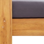 vidaXL Bancă de grădină cu perne, gri, 140 cm, lemn masiv de acacia