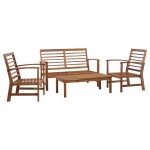 vidaXL Set mobilier de grădină, 4 piese, lemn masiv de acacia vidaXL Set mobilier de grădină, 4 piese, lemn masiv de acacia