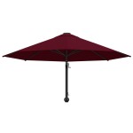 vidaXL Umbrelă de soare de perete, stâlp metalic, roșu vișiniu, 300cm vidaXL Umbrelă de soare de perete, stâlp metalic, roșu vișiniu, 300cm