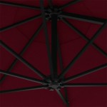 vidaXL Umbrelă de soare de perete, stâlp metalic, roșu vișiniu, 300cm vidaXL Umbrelă de soare de perete, stâlp metalic, roșu vișiniu, 300cm