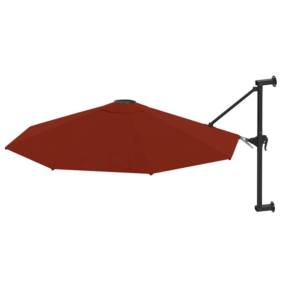 vidaXL Umbrelă de soare de perete cu stâlp metalic, cărămiziu, 300 cm