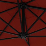 vidaXL Umbrelă de soare de perete cu stâlp metalic, cărămiziu, 300 cm vidaXL Umbrelă de soare de perete cu stâlp metalic, cărămiziu, 300 cm