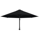 vidaXL Umbrelă de soare de perete cu stâlp metalic, negru, 300 cm vidaXL Umbrelă de soare de perete cu stâlp metalic, negru, 300 cm