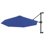 vidaXL Umbrelă de soare de perete cu stâlp metalic, albastru, 300 cm vidaXL Umbrelă de soare de perete cu stâlp metalic, albastru, 300 cm