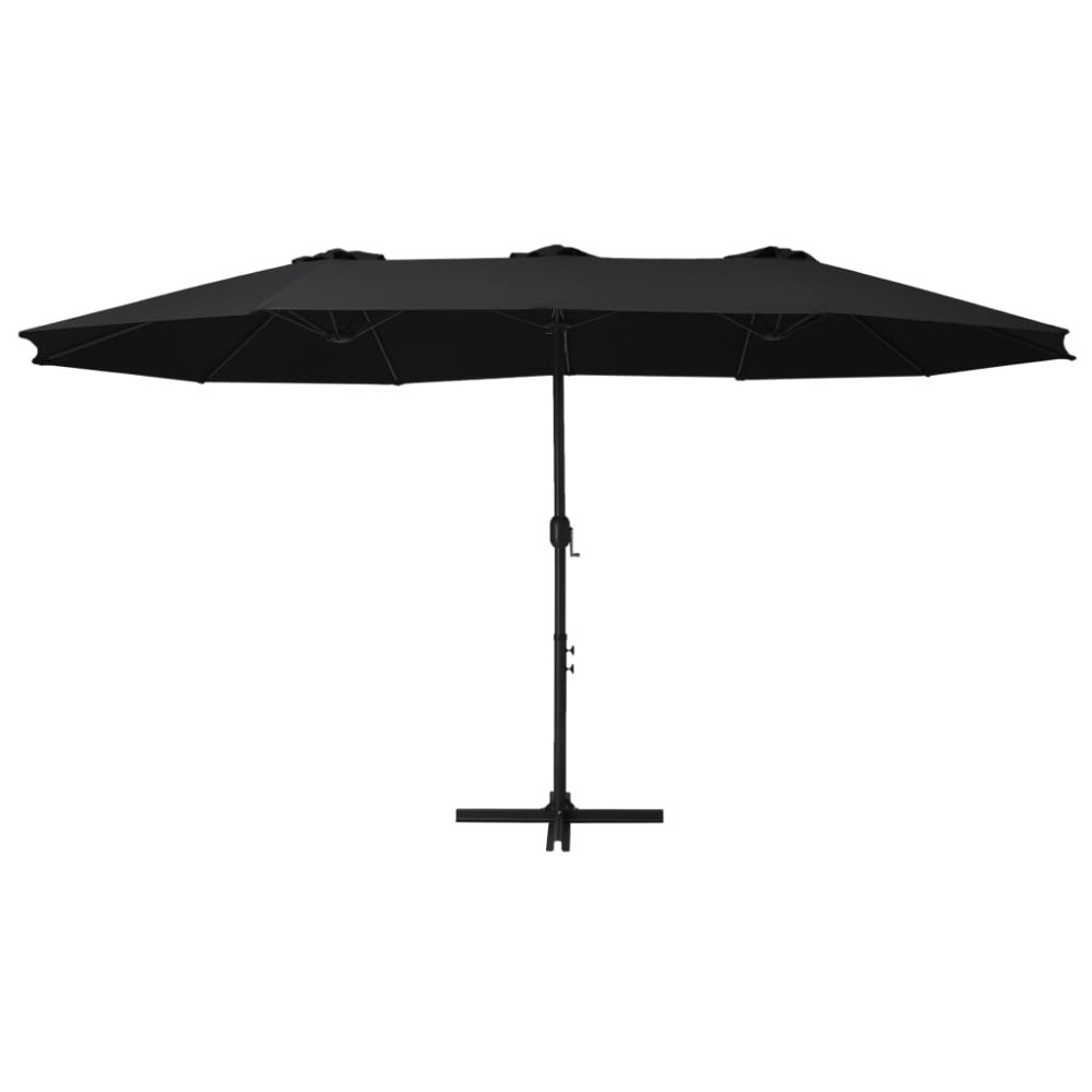 vidaXL Umbrelă de soare exterior cu stâlp aluminiu, negru, 460x270 cm