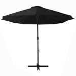 vidaXL Umbrelă de soare exterior cu stâlp aluminiu, negru, 460x270 cm vidaXL Umbrelă de soare exterior cu stâlp aluminiu, negru, 460x270 cm