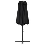 vidaXL Umbrelă de soare exterior cu stâlp aluminiu, negru, 460x270 cm vidaXL Umbrelă de soare exterior cu stâlp aluminiu, negru, 460x270 cm