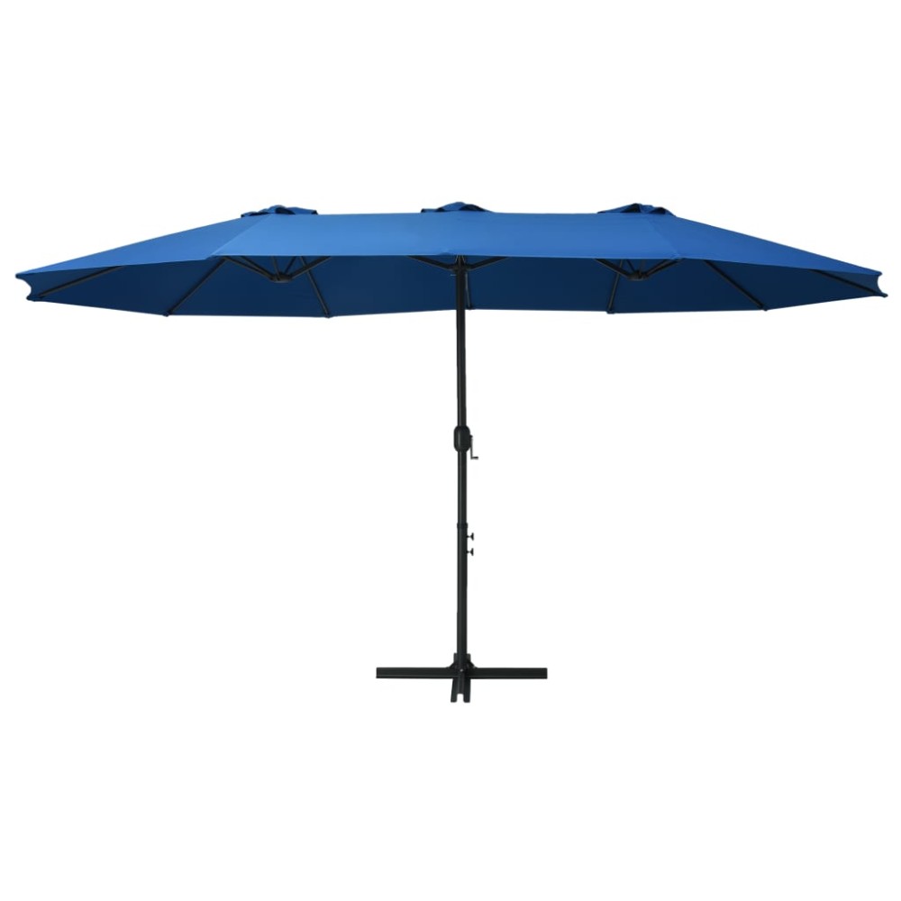 vidaXL Umbrelă soare exterior cu stâlp aluminiu, albastru, 460x270 cm