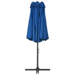 vidaXL Umbrelă soare exterior cu stâlp aluminiu, albastru, 460x270 cm vidaXL Umbrelă soare exterior cu stâlp aluminiu, albastru, 460x270 cm