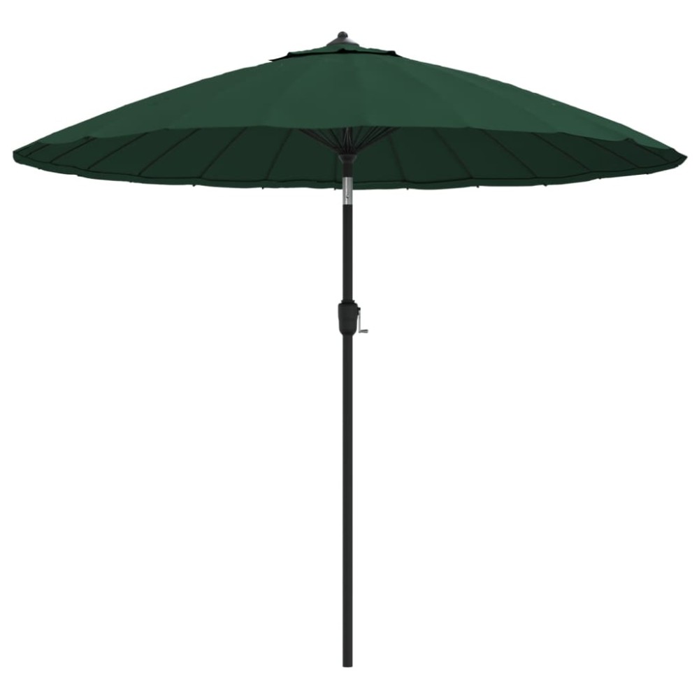 vidaXL Umbrelă de soare de exterior, stâlp aluminiu, verde, 270 cm