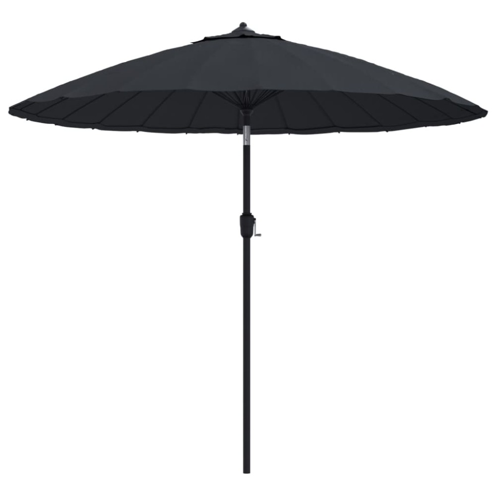 vidaXL Umbrelă de soare de exterior, stâlp aluminiu, negru, 270 cm