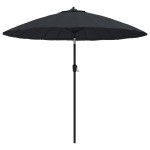 vidaXL Umbrelă de soare de exterior, stâlp aluminiu, negru, 270 cm vidaXL Umbrelă de soare de exterior, stâlp aluminiu, negru, 270 cm