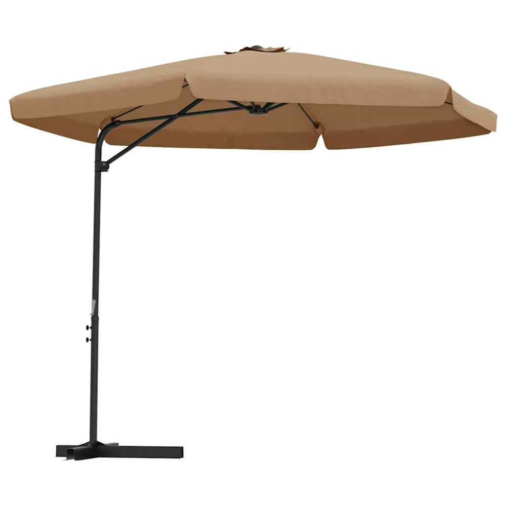 vidaXL Umbrelă de soare de grădină, stâlp din oțel, taupe, 300 cm