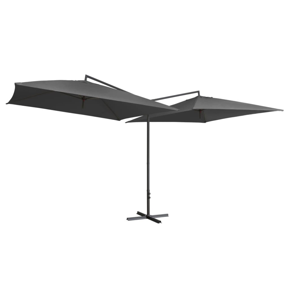 vidaXL Umbrelă de soare cu stâlp din oțel, antracit, 250x250 cm