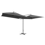 vidaXL Umbrelă de soare cu stâlp din oțel, antracit, 250x250 cm