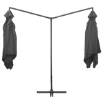 vidaXL Umbrelă de soare cu stâlp din oțel, antracit, 250x250 cm