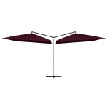 vidaXL Umbrelă de soare dublă, stâlp din oțel, roșu bordo, 250x250 cm vidaXL Umbrelă de soare dublă, stâlp din oțel, roșu bordo, 250x250 cm