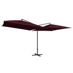 vidaXL Umbrelă de soare dublă, stâlp din oțel, roșu bordo, 250x250 cm vidaXL Umbrelă de soare dublă, stâlp din oțel, roșu bordo, 250x250 cm