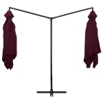 vidaXL Umbrelă de soare dublă, stâlp din oțel, roșu bordo, 250x250 cm vidaXL Umbrelă de soare dublă, stâlp din oțel, roșu bordo, 250x250 cm